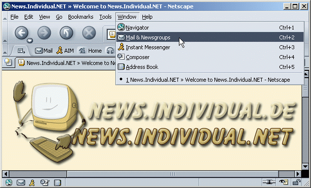 Window / Mail & Newsgroups